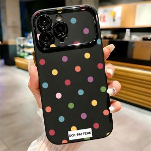 Colorful Rainbow Polka DOT PATTERN Label Print Phone Case For iPhone 17 16 15 14 13 12 11 Pro Max Plus Soft Shockproof TPU Cover