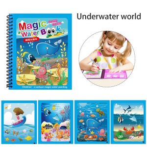 DREAMToy Buku Air Ajaib Buku Mewarnai Air Ajaib Buku Menggambar Anak yang Dapat Digunakan Kembali Dengan Pena Untuk Anak-Anak