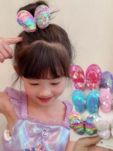 Shiny Butterfly Hair Ties for Kids High Ponytail Elastic Bands Non-Damaging Hair Accessories Girls Hair Bands Princess Style