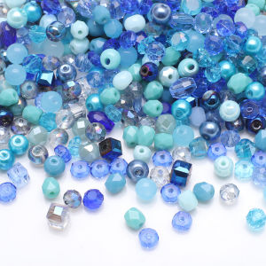 100Pcs/Lot 6mm Mixed Faceted Glass  Round Loose Spacer Beads Crystal Glass Pearl Crafts for Jewelry Making DIY Bracelet Earings