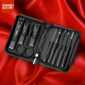 Bộ Cắt Móng Tay 9 Món Kẹp Cắt Móng Tay Bộ Dụng Cụ Làm Đẹp Móng Tay Tại Nhà Thương Hiệu Rimei DRC801 Màu Xanh Lá Cây Cơ Bản