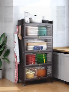 Kitchen shelving Multi-layer household storage cabinets dust-proof multi-function bowls side cabinets Storage cabinets