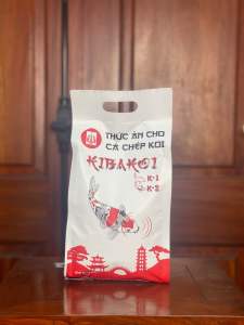 Túi 1 kg thức ăn cá koi kibakoi 2 - hỗ trợ tăng màu tăng size không váng dầu.