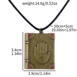 Bandai | Dây Chuyền Gravity Falls The Town Choker Màu Nâu Với Mặt Dây Chuyền Hình Chú Heo Dễ Thương Và Cuốn Sách Mặt Dây Chuyền Phong Cách Hoạt Hình Dành Cho Cả Nam Và Nữ