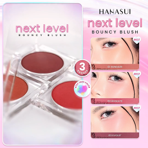 Hanasui Next Level Bouncy Blush - 12 Jam Tahan Lama Transferproof Velvet Matte UV Filter