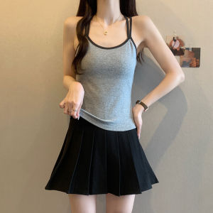 Áo Ba Lỗ Nữ Dáng Ôm Mùa Hè 2025 Mới Về Áo Ba Lỗ Cotton Polyester Màu Trơn Che Giấu Mỡ Bụng Cho Người Béo Nhẹ Mặc Trong