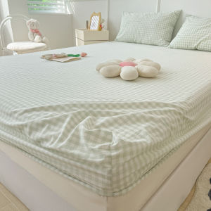 ผ้าคลุมหน้าเตียงแบบมีลายสก็อตขนาดเล็ก สีสันสดใส ผ้าฝ้ายล้างแล้ว ชุดสามชิ้น ผ้าฝ้ายลายสก็อต ผ้าฝ้ายแบบพื้นเรียบ ผ้าฝ้ายโพลีเอสเตอร์ 100%