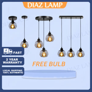 【Free Led Bulb】3 Heads Chandelier Drop Light for Kitchen Dining Living Room