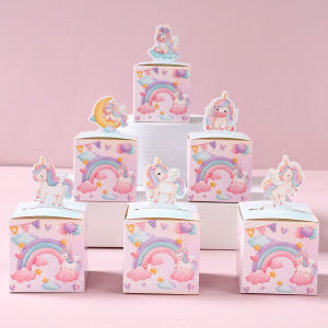 12/24pcs Unicorn 3D Paper Candy Boxes Gift Packing Box Unicorn Theme Party Decoration Kids Wedding Baby Shower Party Supplies