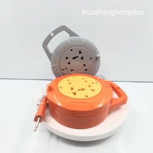 Ổ Cắm Điện Quay Cuộn Dây Tròn 4 Lỗ Chịu Tải 2200W Dây Dài 4.5m 7.5m Dòng Q SOPOKA