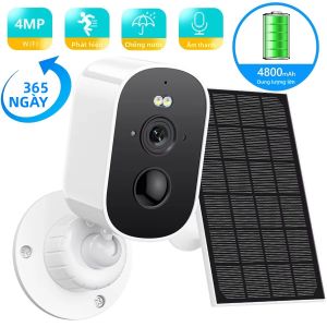 Camera An Ninh Ngoài Trời Chạy Bằng Năng Lượng Mặt Trời BESDER 4MP 2K WiFi HD PIR Phát Hiện Con Người Không Dây iCSee Giám Sát Video CCTV