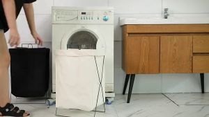 Dirty Clothes Storage Basket Large Laundry Hamper Home Folding Laundry Basket Organizer With Stand Grey Brown