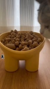 ชามอาหารเก้ากี้สี่ขา ทรงสูง ชามสำหรับสัตว์เลี้ยง