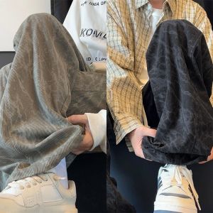 JIFANPAUL | Dyed Corduroy Straight Leg Wide Trousers Flannel Sweatpants