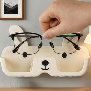 ที่แขวนแว่นตาพลาสติกแบบติดผนัง ชั้นวางแว่นกันแดดแบบแขวน ติดตั้งง่ายด้วยกาวในตัว สำหรับจัดเก็บแว่นตาที่บ้าน