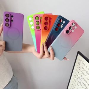 Gradient Color Magnetic Phone Case for Magsafe with Camera Lens Protection For Samsung Galaxy S26 Ultra S25 S24 S23 S22 S21 Plus