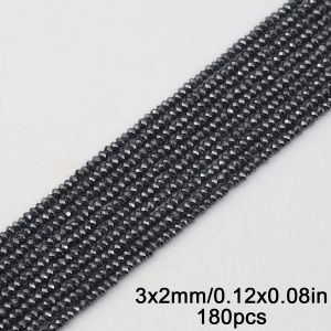 Golden Plated Hematite Natural Stone Faceted Flat Round Spacer Loose Beads 3x2mm 180pcs For Jewelry Making DIY Bracelet Necklace