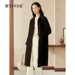 YINER | Long Length Textured Wool Coat with Lapel