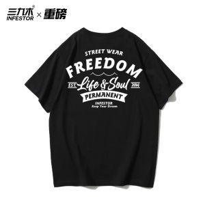 Áo Thun Cotton Phong Cách Hip Hop Rộng Rãi Cổ Tròn Tay Ngắn in Chữ Mùa Hè Thường Ngày Dành Cho Thanh Thiếu Niên Và Người Lớn