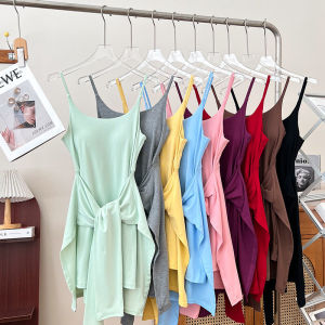 Váy Ngắn Hai Mảnh Thời Trang Thường Ngày Có Dây Đeo Ngực Cho Nữ Váy Ngắn Bó Sát Có Lớp Lót Bên Trong Váy Công Sở Mùa Xuân