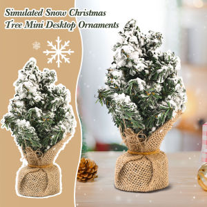 Mini Spray Snow Christmas Tree Lifelike Handmade Flocked Christmas Tree Plastic Festival Artificial Pine Tree Hotel Office Decor