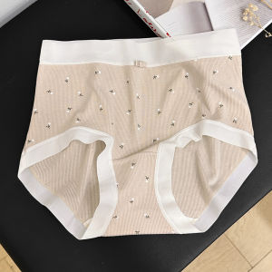 Lace Trimmed Triangle Cotton Ladies Underwear Comfortable mid Waist Briefs No Butt Squeezing Soft Fabric Womens Shorts