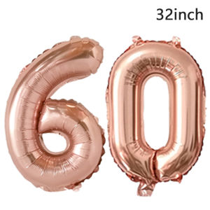 14pcs Rose Gold 30 40 50 60 Happy Birthday Latex Balloons Heart Star Balloons Adult Birthday Party Decoration 30th Birthday