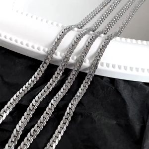 Kalung trendi pria wanita titanium rantai baja Korea hip hop anti karat
