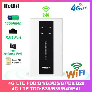 KuWFi 10000mAh 4G Mobile Router 150Mbps 2.4G Wireless Wi-Fi Router CAT4 4G LTE Travel Portable Hotspot Modem WPS Ethernet Port