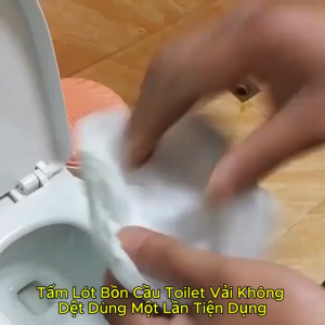 10 miếng Lót Bồn Cầu Dùng Một Lần Tiện Dụng Dây Chun Vải Không Dệt