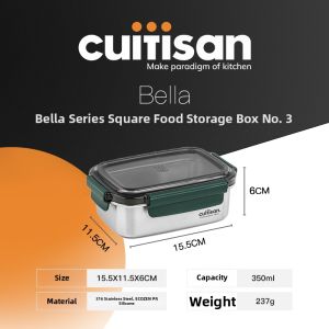 KUYISHI | Microwave Safe Stainless Steel Meal Box