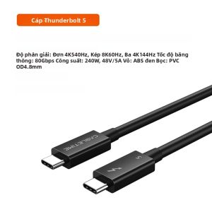 CABLETIME Thunderbolt 5 Certified Cable 120Gbps 8K60Hz PD 240W Cáp Đồng Bộ Dữ Liệu Sạc Nhanh Cho MacBook iPad SSD M4