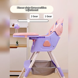 Baby high chair Foldable Adjustable Tray&Backrest Universal Wheel Rocking Multifunctional Rocking chair