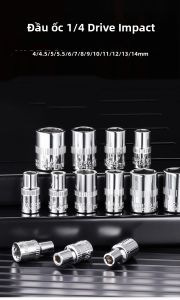 Bộ Cờ Lê Lục Giác Tác Động 4-12mm Đầu 1/4 Inch Chất Liệu CR-V Dùng Cho Máy Siết Bu Lông Điện Sửa Chữa Xe Tải Kích Thước Metric Cờ Lê Ngắn.