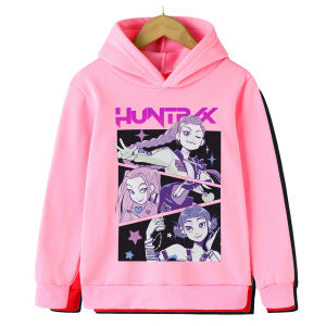 เสื้อฮู้ด KPop Demon Hunters Huntrix สำหรับเด็ก เสื้อกันหนาวมีฮู้ดสำหรับเด็กผู้หญิง เสื้อฮู้ดแฟชั่นสำหรับเด็กผู้ชาย เสื้อผ้าเด็ก