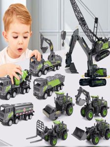 Mixer Truck Kids Toy Crane Push Excavator Cement Concrete Engineering Vehicle Alloy Car Model Suit