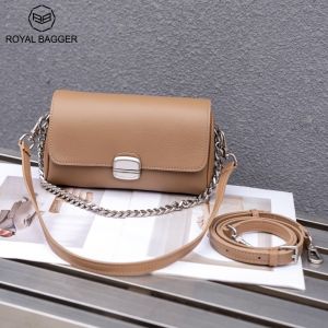 Royal Bagger Genuine Leather Crossbody Bags for Women Chain Small Square Purse Fashion Shoulder Handbag 3099
