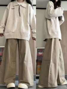 XIANGBAIWEI | Loose Fitting Slimming Retro Straight Leg Flared Jeans