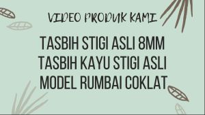 Tasbih Stigi Asli Ukuran 8 mm Tasbih Kayu Setigi Asli Model Rumbai Benang Coklat Tua Original Handmade