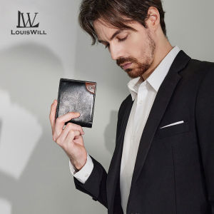 LouisWill RFID Block Short Wallet Coin Bag Zipper Clutch Wallets Solid Color Retro Short Wallet Soft PU Wallet Multi-Card Position ID Credit Cards Holders Coin Bag Business Wallets