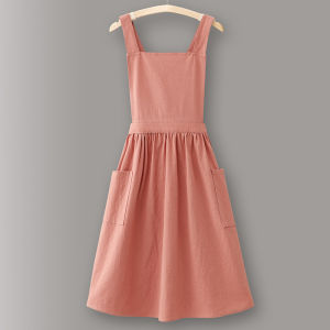 Princess Style Pure Cotton Apron for Home Kitchen Cooking Womens Apron Summer New Model Non-Disposable Household Cleaning Tool