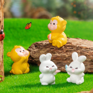 Creative Miniature Landscape Decorative Accessories DIY Decoration Bonsai Animal Figurines Small Monkey Rabbit Desk Decoration