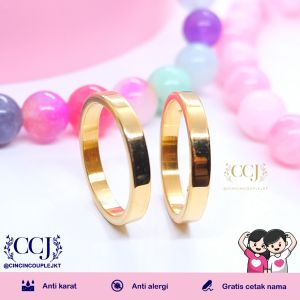 [GRATIS CETAK NAMA] Cincin Couple Titanium Anti Karat M103 | Cincin Pasangan | Cincin Hadiah | Cincin Lamaran | Cincin Tunangan | Aksesoris Pria Wanita
