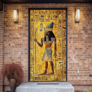 Egyptian Anubis-Ancient Egypt Hieroglyphics Door Banner Vintage Pharaoh Eye of Horus Backdrop Egyptian Theme Party Home Decor