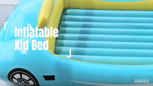Kids Inflatable Bed – Race Car Design Portable Air Mattress Travel-Friendly Toddler Play & Nap Mat Space-Saving Quick Inflation Bed for Home & Outdoor