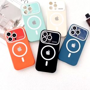 Hard Case New Liquid Skin Rasa Silicone Large Window Ultra Magnetic Phone Case Kompatibel Untuk Iphone 11 Iphone 11 Pro Max Iphone 12 Iphone 12 Pro Iphone 12 Pro Max