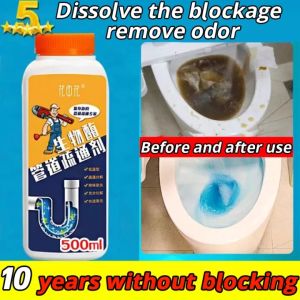✔The effect is obvious✔pipe dredging agent 500ml Easily dissolves grease hair grease soap scum and paper products declogging chemical for toilet bowl decloger drainage clogged remover instant dranage remover pipe unclogging sinc drain cleaner