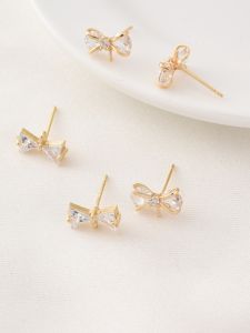 หูต่างห้อยรูปผีเสื้อประดับเพชรเทียมชุบทอง 925 เงินแท้ DIY ทำมือ เครื่องประดับแฟชั่น เครื่องประดับแฟชั่นใหม่