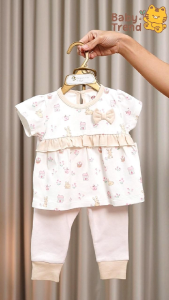 Elegant Kids ชุดลูกสาว 6-24 เดือน ชุดเสื้อแขนสั้นกางเกงขายาว Rabbit Cottage Collection | Baby trend