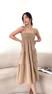 KAYSER Brianna Midi Dress Wanita All Size Rayon Crinkle Womens Dress Fashion 472G